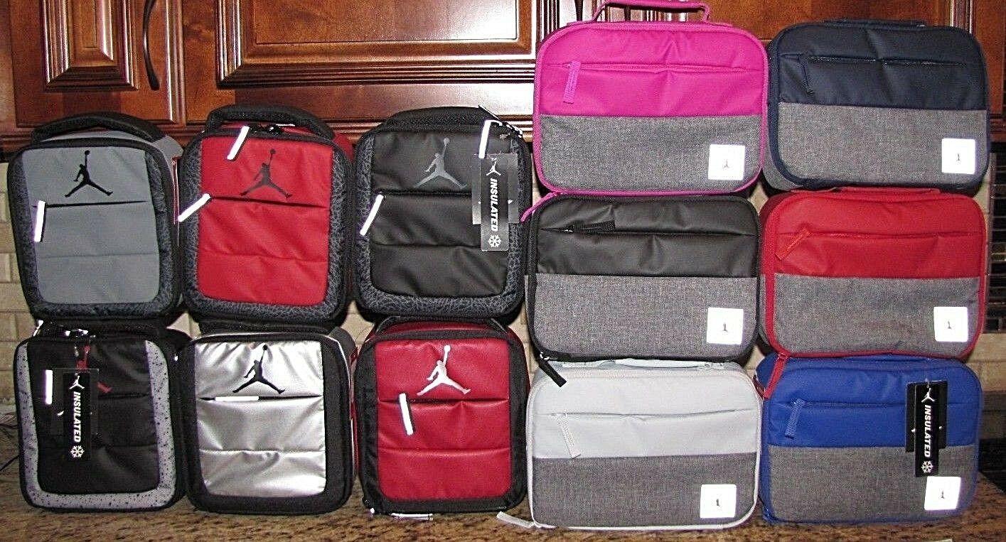 Air Jordan Lunch Box Bag & Pivot Black Red Gray Silver Blue