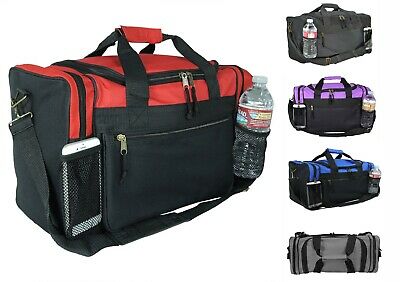 Duffle Duffel Bag Travel Gym Bag Carry-on Luggage Red Black Blue Gold Gray 17"
