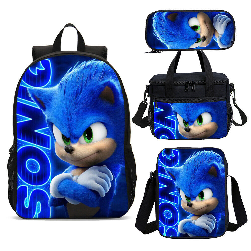 Sonic The Hedgehog 2020 Kids School Bag Backpack Lunch Bag Shoulder Bag Pen  Lot