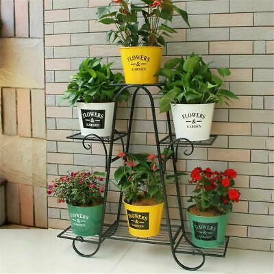 Metal Flower Pot Plant Stand Balcony Floor-standing Multilayer Shelf Rack 6-tier